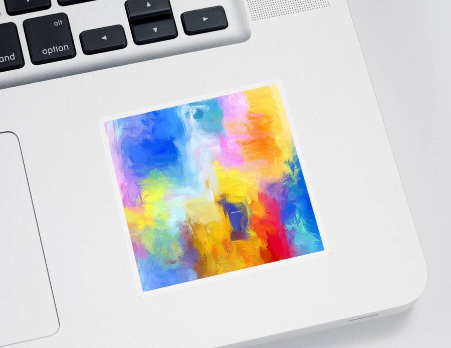 Rafael Salazar Sticker featuring the digital art Colorful Melody by Rafael Salazar
