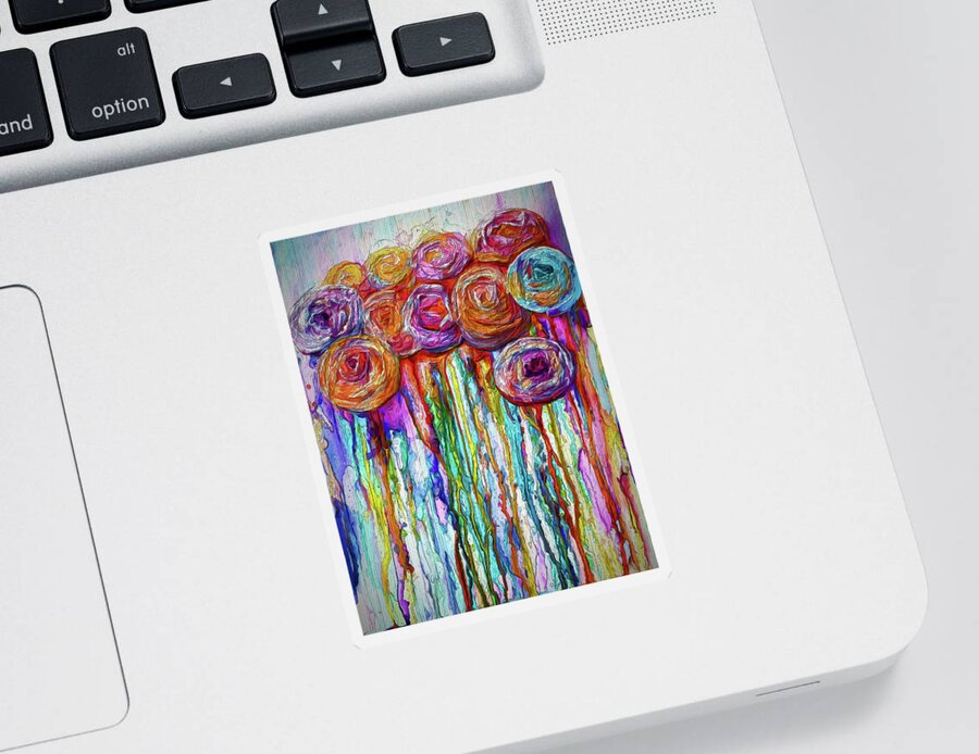 Love Sticker featuring the digital art Colorful Roses Design by OLena Art