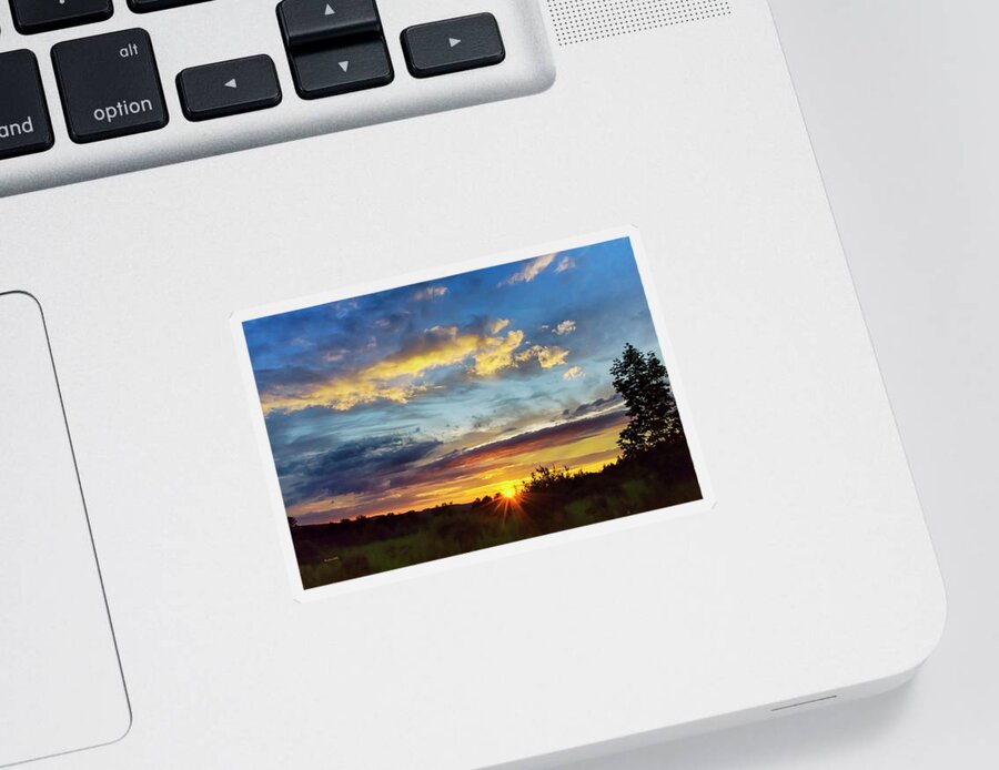 Sunset Sticker featuring the photograph Colorful Sunset Landscape by Christina Rollo