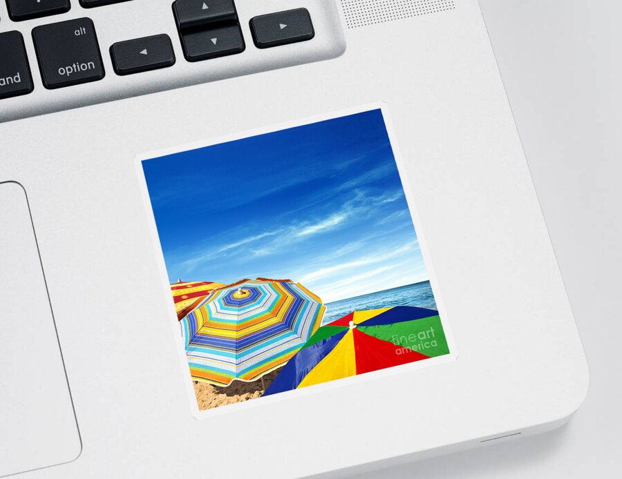Abstract Sticker featuring the photograph Colorful Sunshades by Carlos Caetano