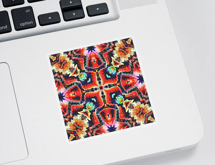 Texture Sticker featuring the digital art Colorful Tribal Pattern by Phil Perkins