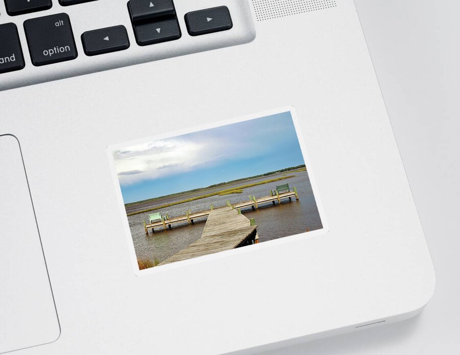 Pier Sticker featuring the photograph Come And Share The View by Cynthia Guinn