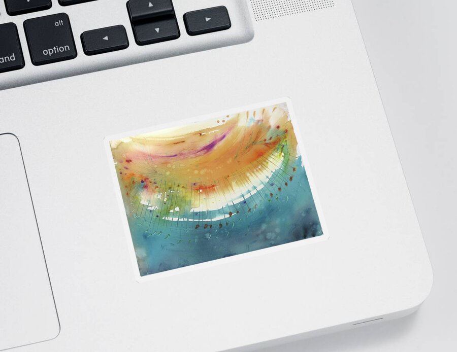 Watercolor Sticker featuring the painting Coming up for air by Petra Rau