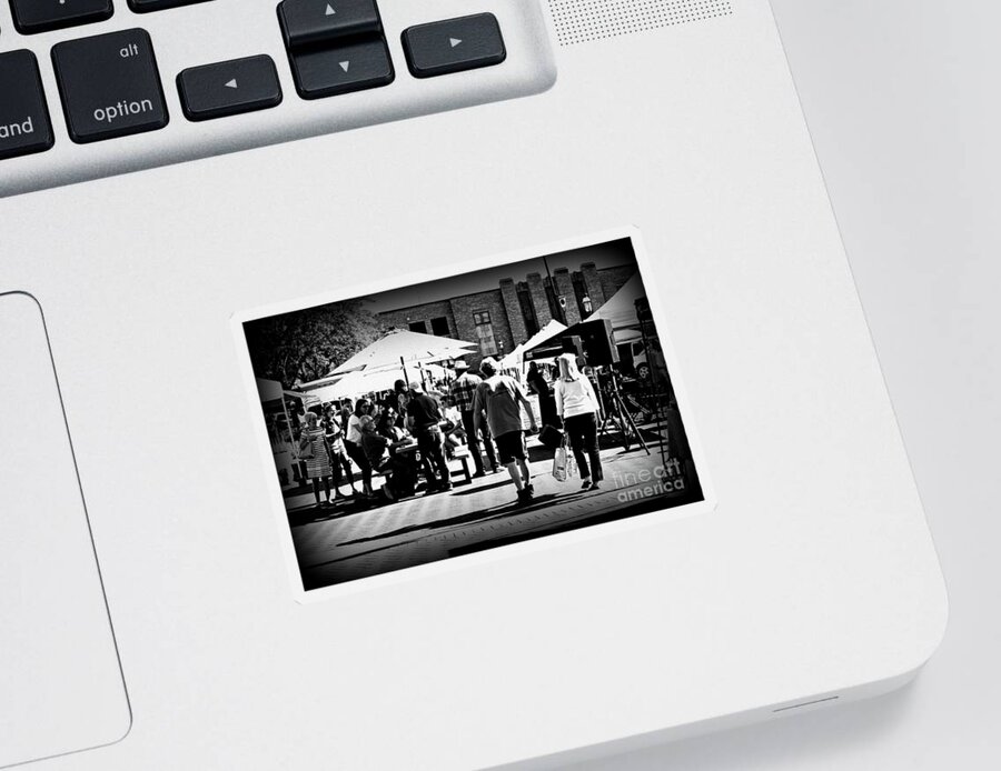 Photography Sticker featuring the photograph Community at the Farmers Market by Frank J Casella