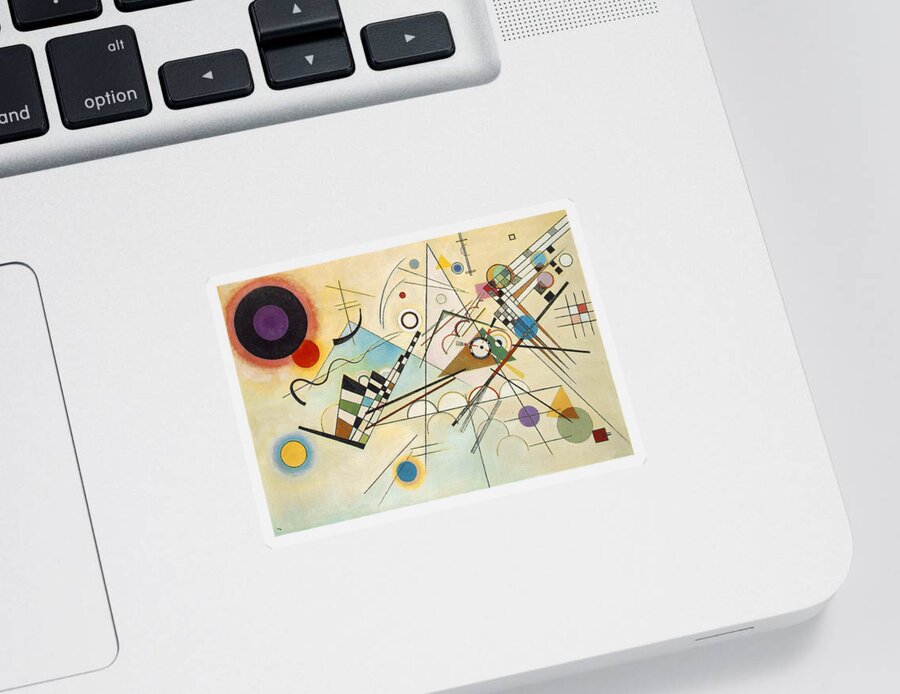 Wassily Kandinsky Sticker featuring the painting Composition VIII by Wassily Kandinsky