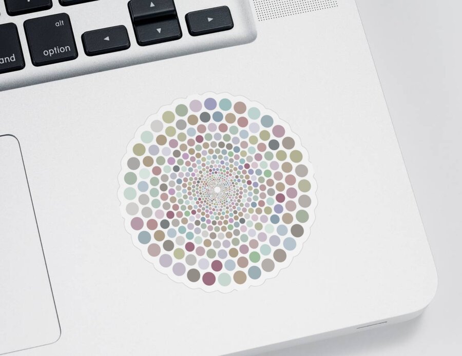  Sticker featuring the painting Vortex Circle - White by Hailey E Herrera