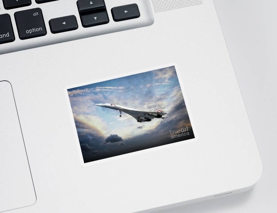 Concorde Sticker featuring the digital art Concorde Portrait by Airpower Art