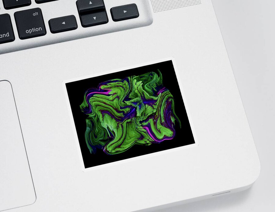 Abstract Sticker featuring the digital art Coolified Coleus by Robert Woodward