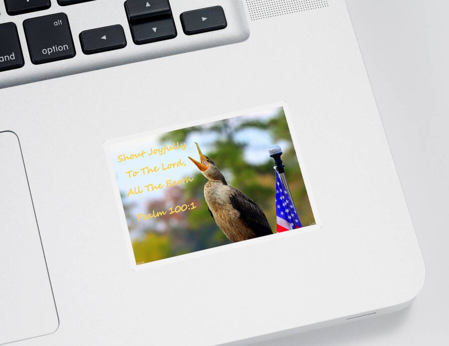 Cormorant Psalm 100:1 Sticker featuring the photograph Cormorant Psalm 100 1 by Lisa Wooten