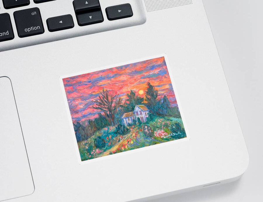 Kendall Kessler Sticker featuring the painting Country Sunset by Kendall Kessler