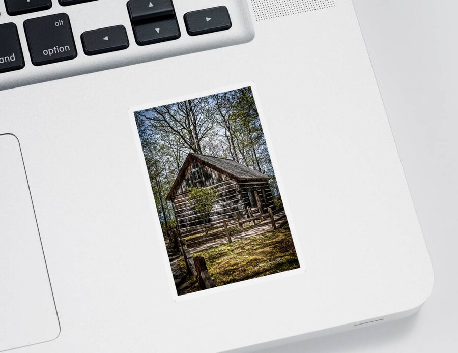 Old Cabin Sticker featuring the photograph Cozy Cabin by Joann Copeland-Paul