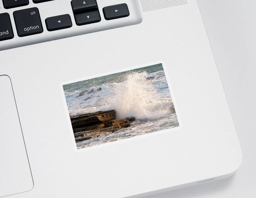 Wave Sticker featuring the photograph Crashing waves by Michalakis Ppalis