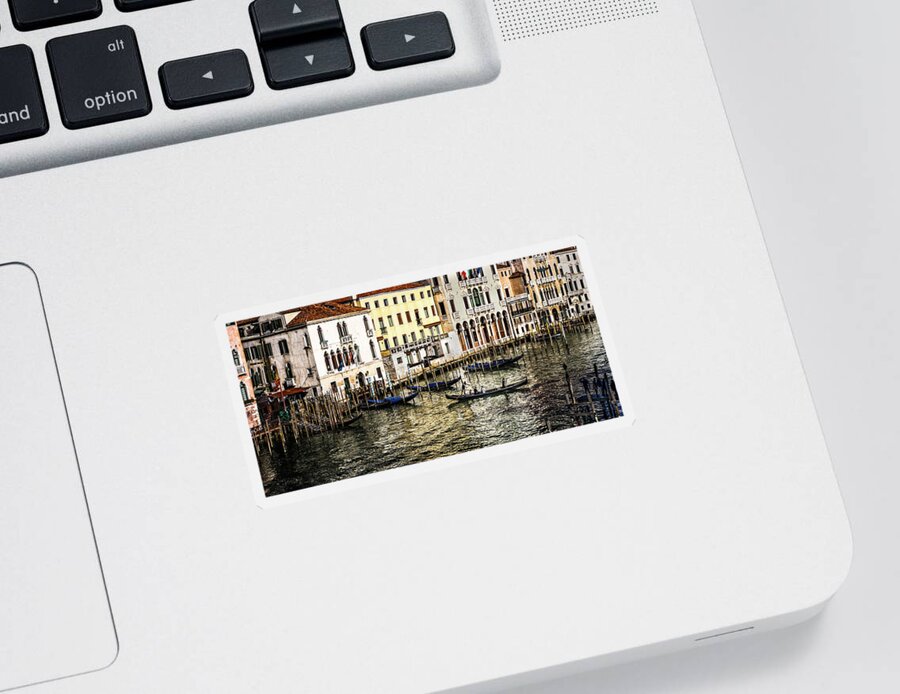 Venice Sticker featuring the photograph Crossing the Canal by M G Whittingham