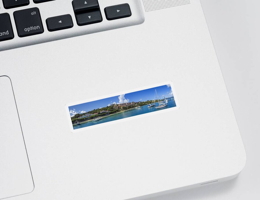 3scape Sticker featuring the photograph Cruz Bay, St. John by Adam Romanowicz