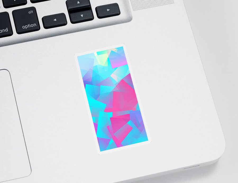 Abstract Sticker featuring the digital art Cubism Abstract 167 by Chris Butler