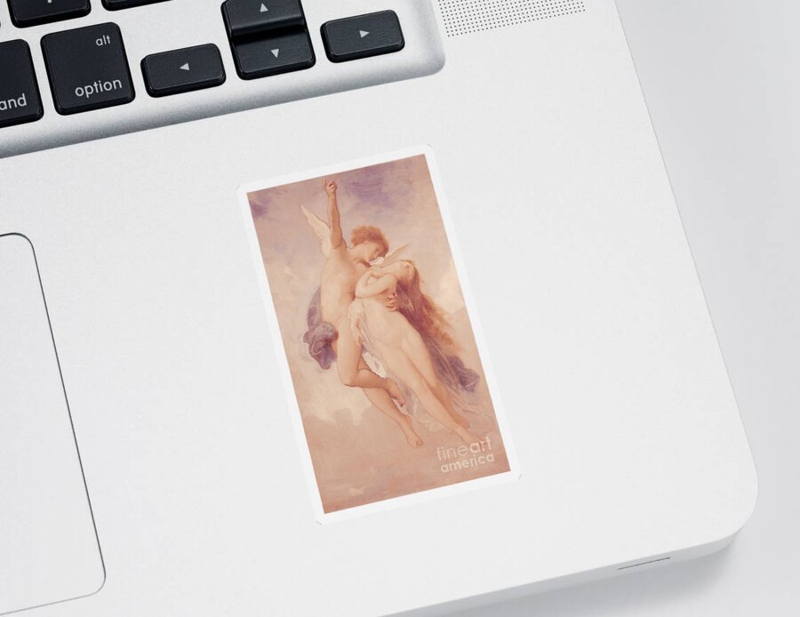 Cupid Sticker featuring the painting Cupid and Psyche by William Adolphe Bouguereau