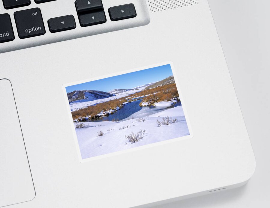 Currant Creek On Ice Sticker featuring the photograph Currant Creek on Ice by Chad Dutson