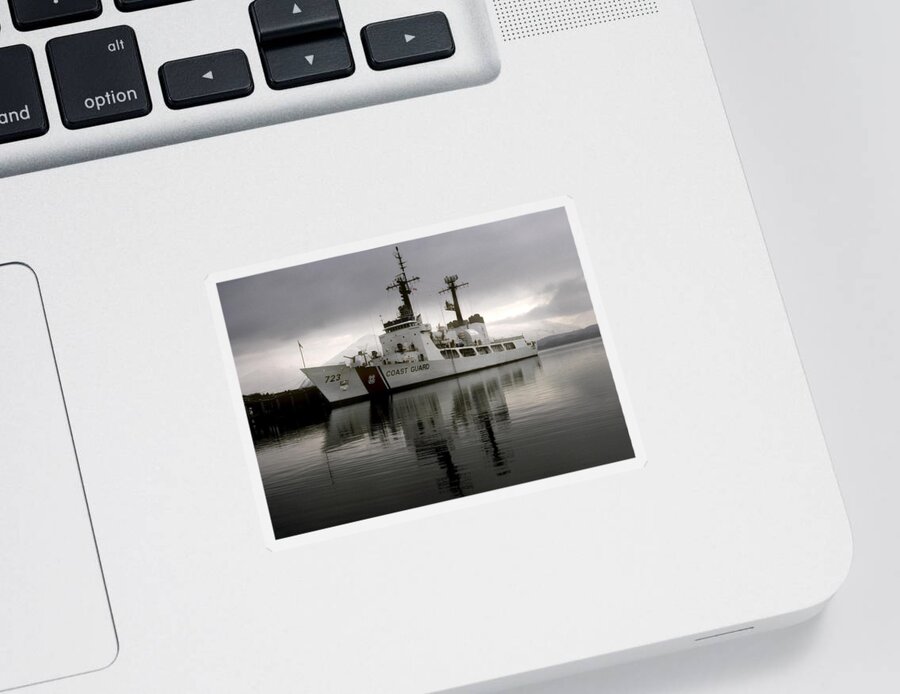 Coast Guard Sticker featuring the photograph Cutter in Alaska by Steven Sparks