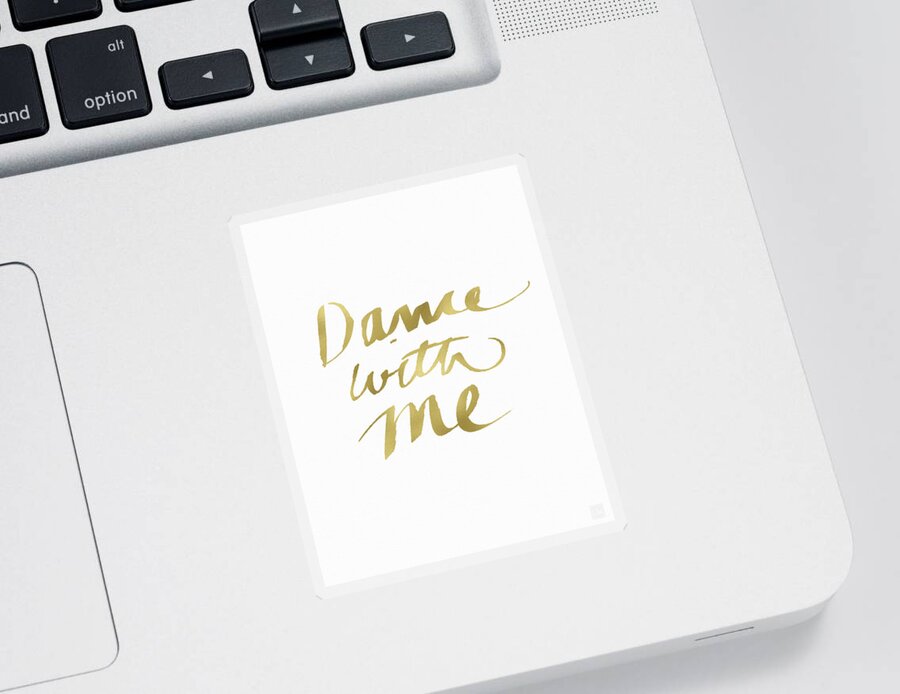 Dance Sticker featuring the painting Dance With Me Gold- Art by Linda Woods by Linda Woods