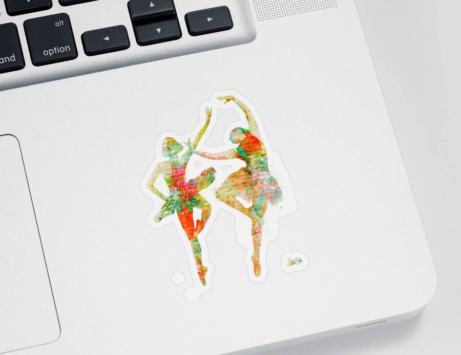 Ballet Sticker featuring the digital art Dance With Me by Nikki Smith