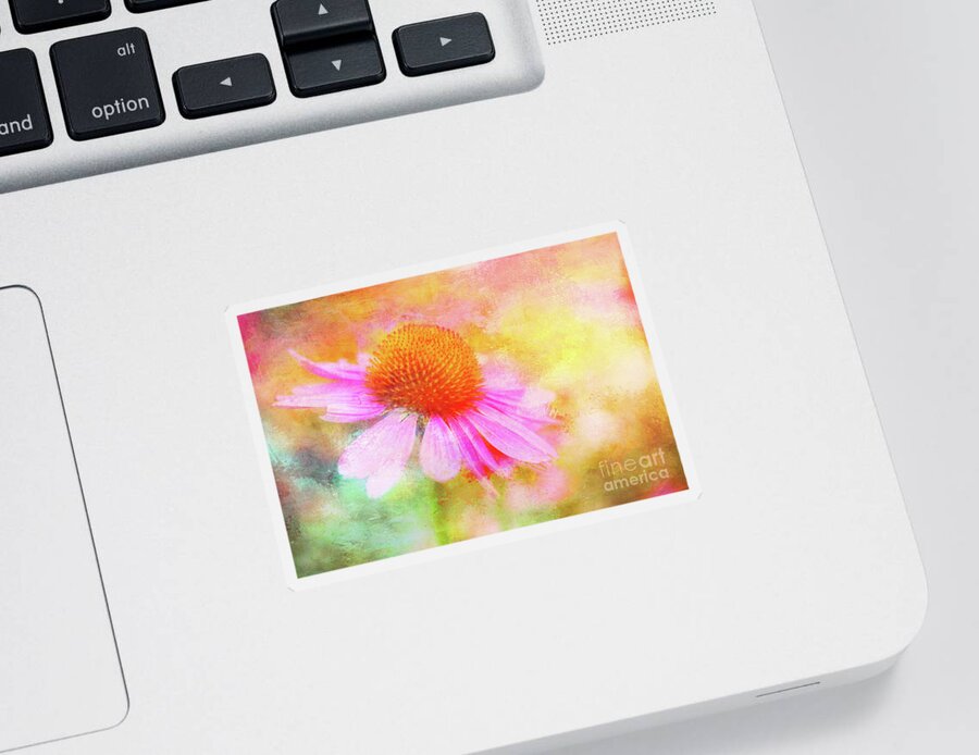 Coneflower Sticker featuring the photograph Dancing Coneflower Abstract by Anita Pollak