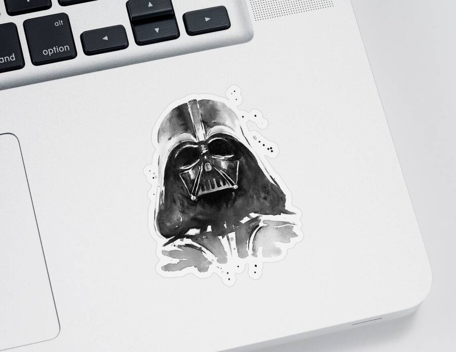 #faatoppicks Sticker featuring the painting Darth Vader Watercolor by Olga Shvartsur