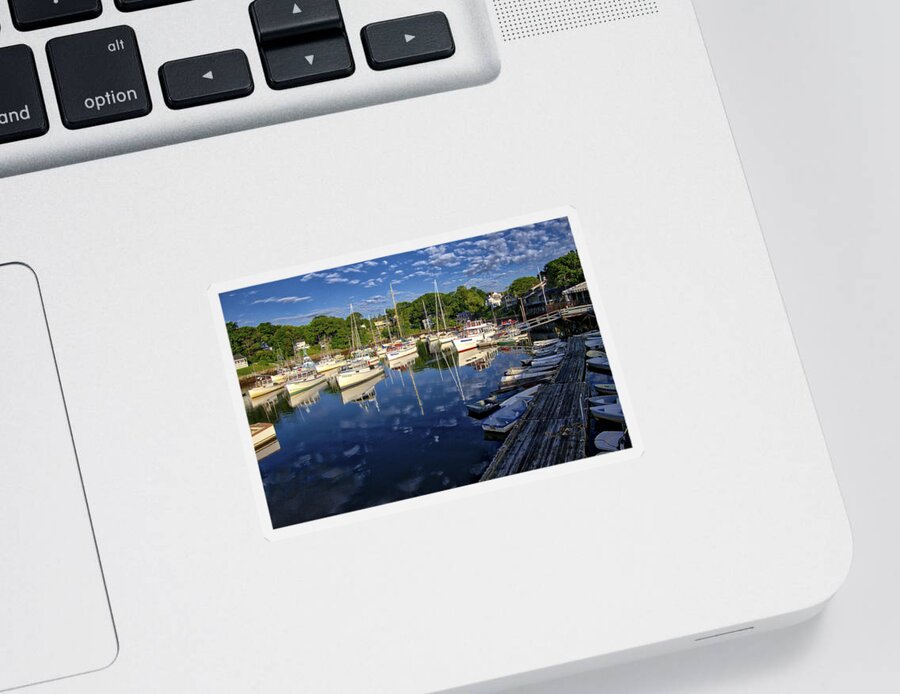 Boat Sticker featuring the photograph Dawn at Perkins Cove - Maine by Steven Ralser