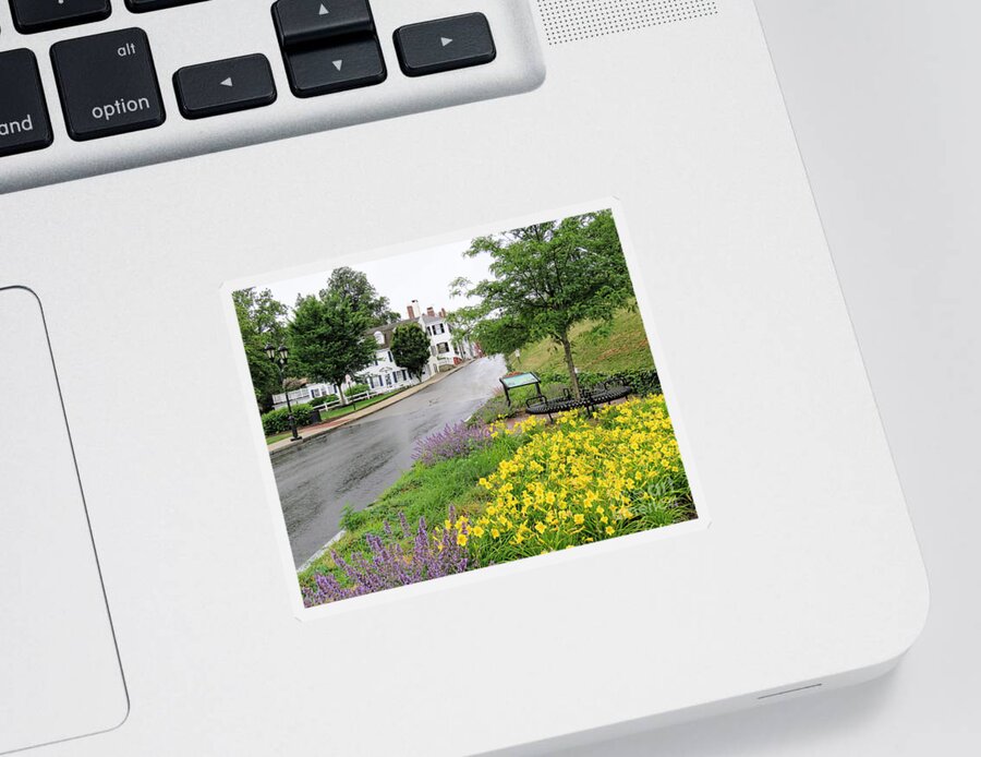 Day Lilies Sticker featuring the photograph Day Lilies Leyden Street by Janice Drew
