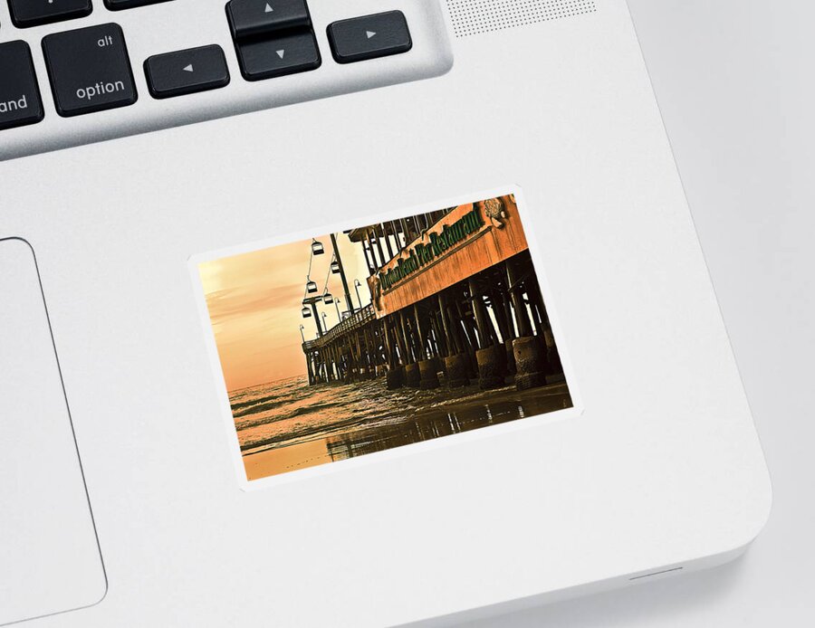 Daytona Beach Pier Sticker featuring the photograph Daytona Beach Pier by Carolyn Marshall