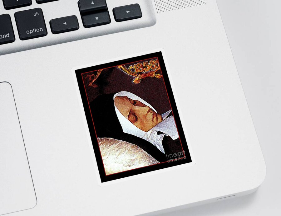 Death Of St. Bernadette Sticker featuring the painting Death of St. Bernadette - DPDOB2 by Dan Paulos