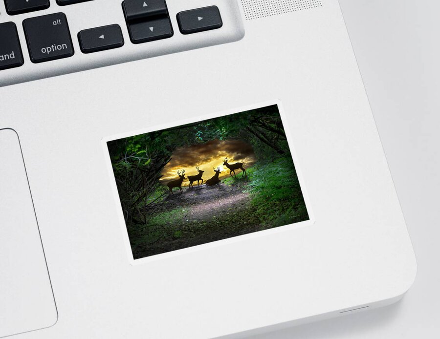 2d Sticker featuring the photograph Deer Fantasy by Brian Wallace