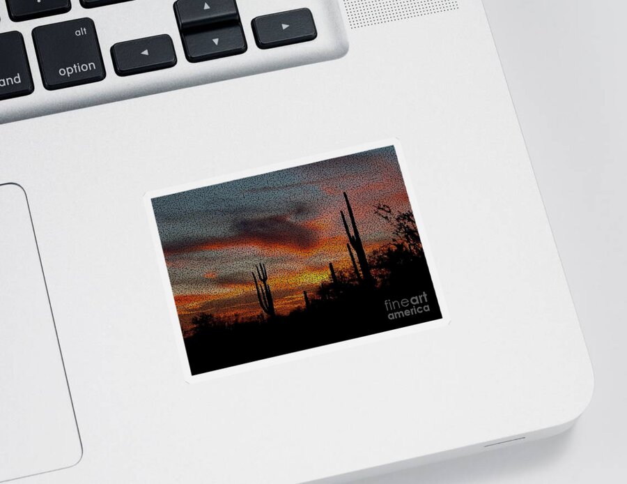 Software Sticker featuring the photograph Desert Sunset by Joseph Baril