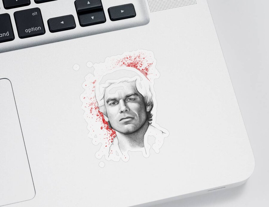 Dexter Sticker featuring the drawing Dexter Morgan by Olga Shvartsur