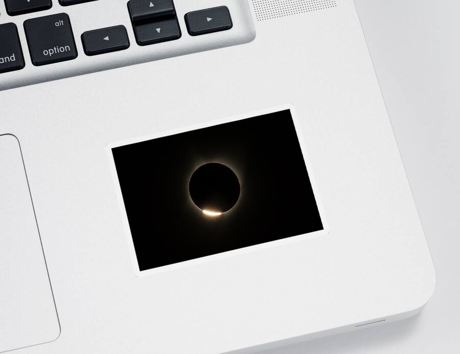 Eclipse Sticker featuring the photograph Diamond Ring Eclipse by Don Hoekwater Photography