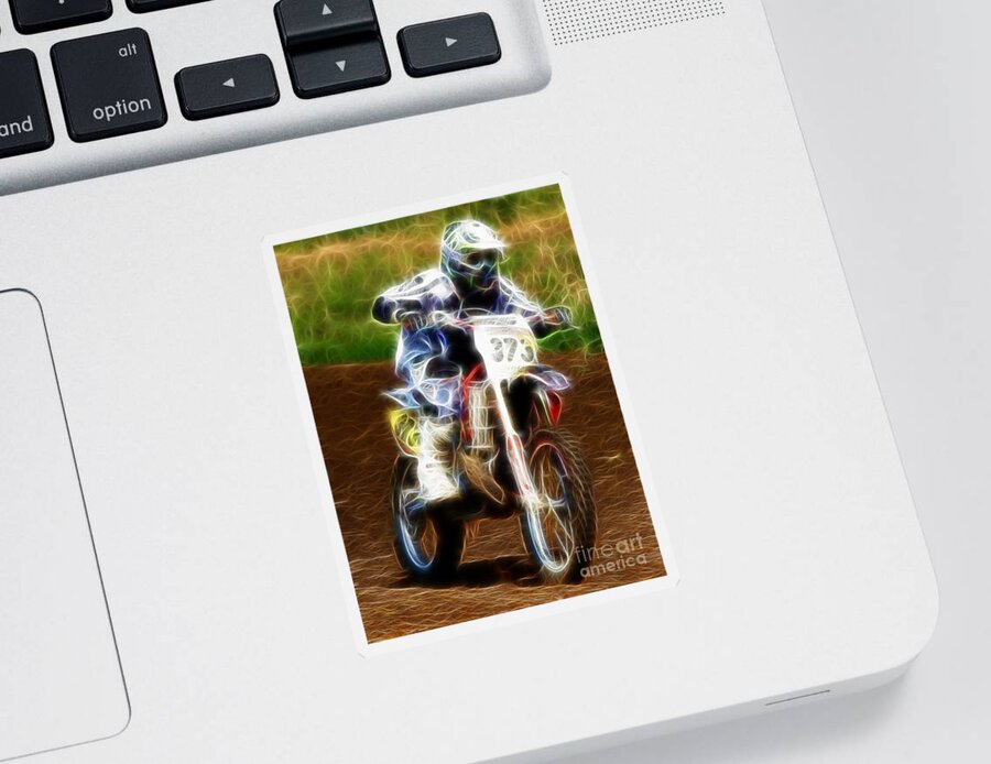 Bike Sticker featuring the photograph Dirtbike fractal by Steev Stamford