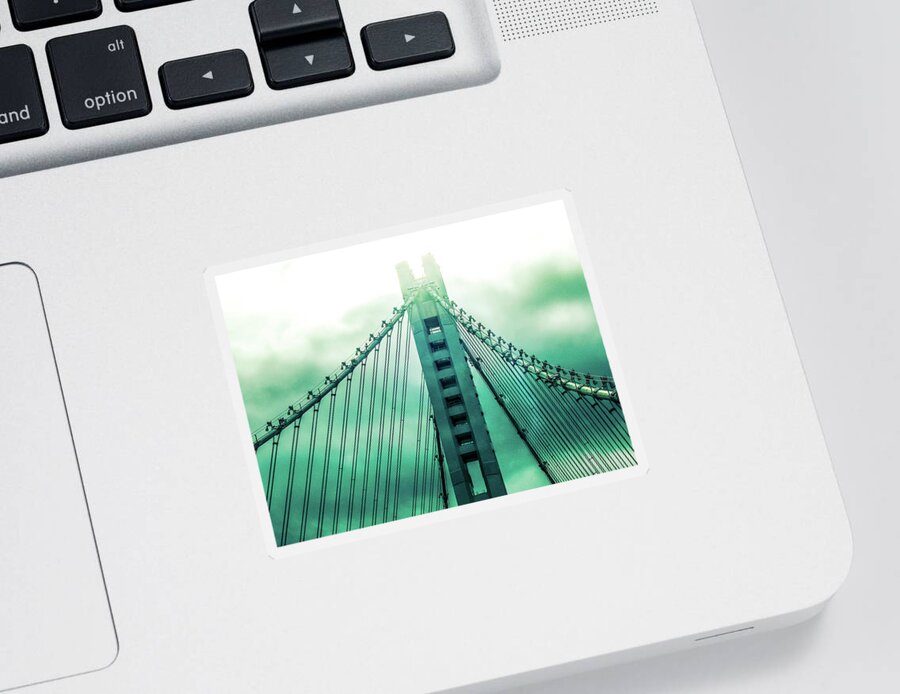 Bay Bridge Sticker featuring the photograph Disappearing by Marnie Patchett