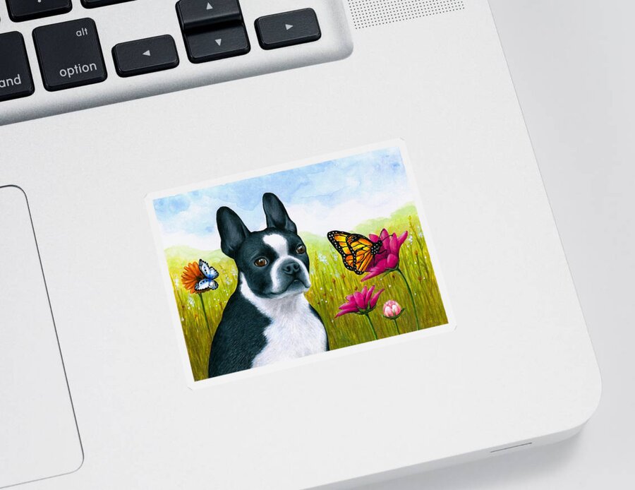 Dog Sticker featuring the painting Dog 134 by Lucie Dumas