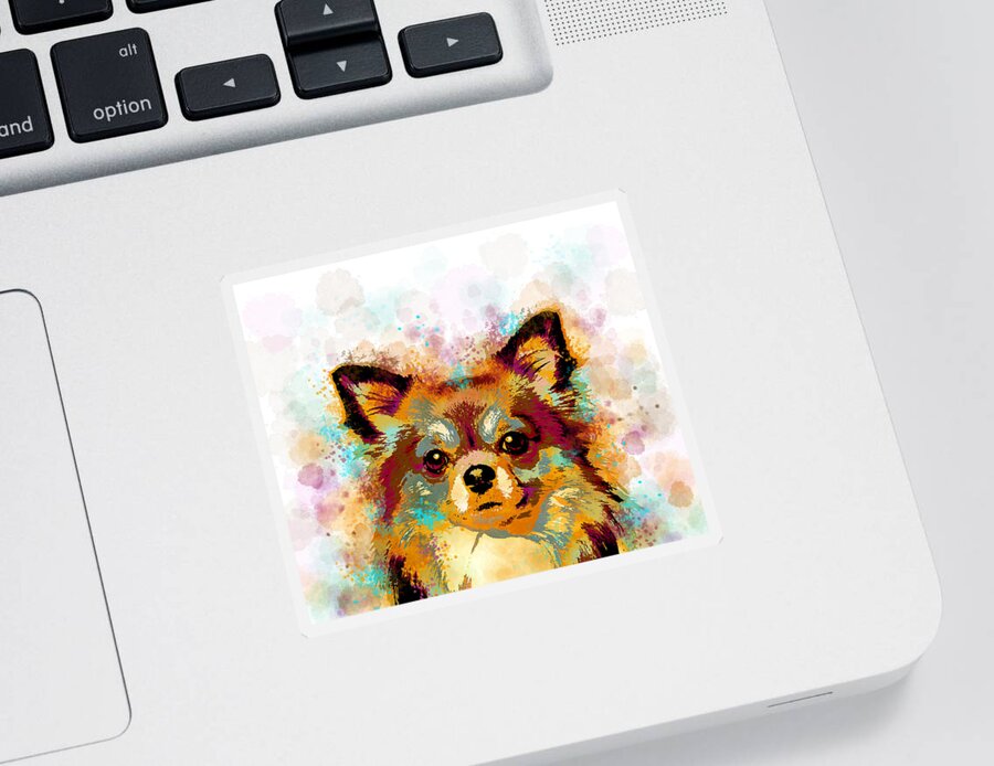 Dog Sticker featuring the digital art Dog 141 by Lucie Dumas