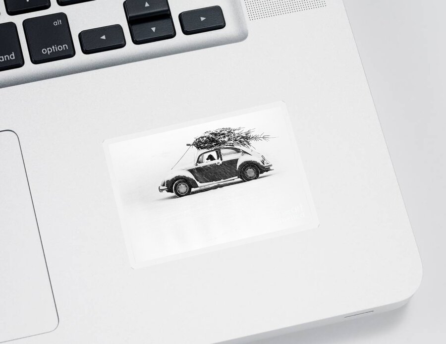 Animal Sticker featuring the photograph Dog in Car by Ulrike Welsch and Photo Researchers