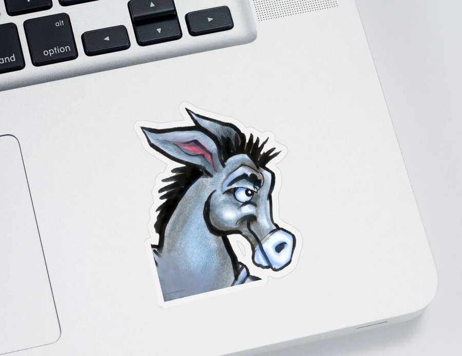 Donkey Sticker featuring the digital art Donkey by Kevin Middleton