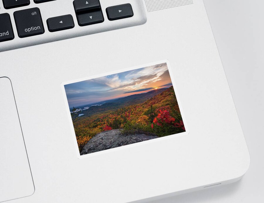 Doublehead Sticker featuring the photograph Doublehead Autumn Sunset by Chris Whiton