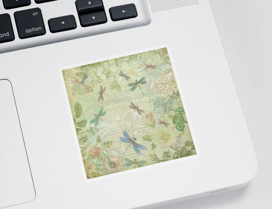 Dragonfly Sticker featuring the digital art Dragonfly Dream by Peggy Collins