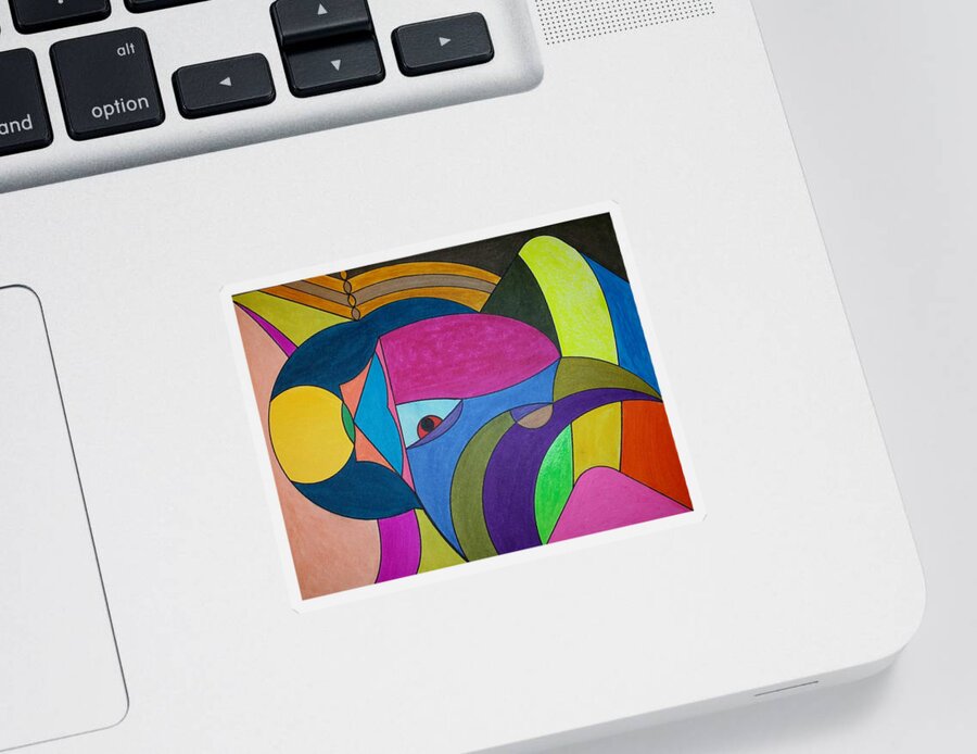 Geometric Art Sticker featuring the painting Dream 303 by S S-ray