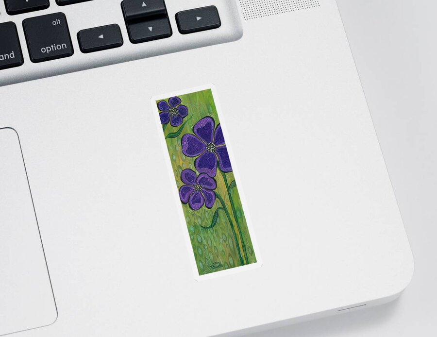 Purple Flowers Sticker featuring the painting Dream by Tanielle Childers
