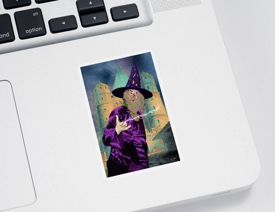 Albus Dumbledore Sticker featuring the digital art Dumbledore by John Haldane