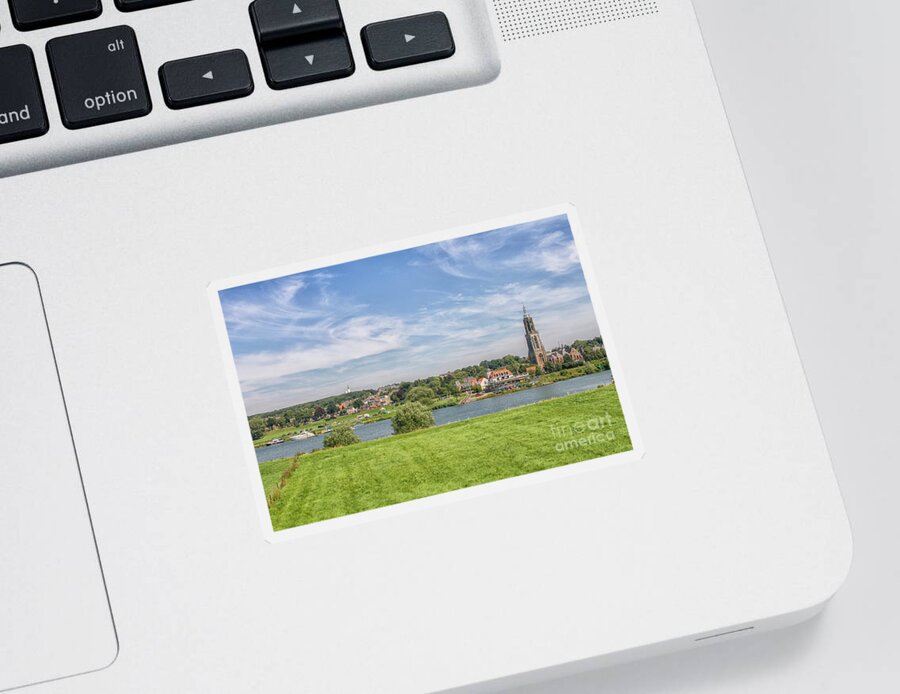 Architecture Sticker featuring the photograph Dutch village near the Rhine by Patricia Hofmeester