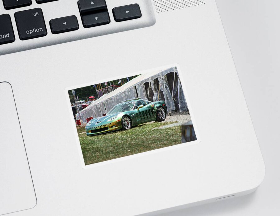 E85 Sticker featuring the digital art E85 Corvette pace car by Darrell Foster