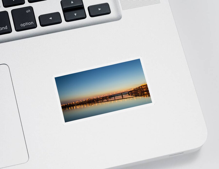 Sunset Bridge Sticker featuring the photograph Early Evening Bridge at Sunset by John Williams