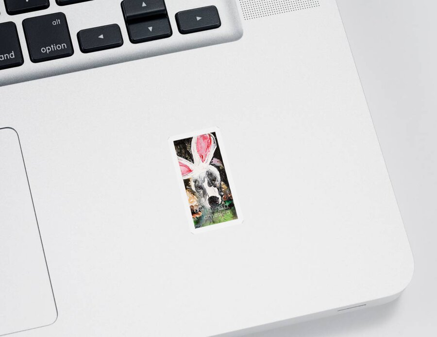 Dog Sticker featuring the painting Easter Bonnet by Kasha Ritter