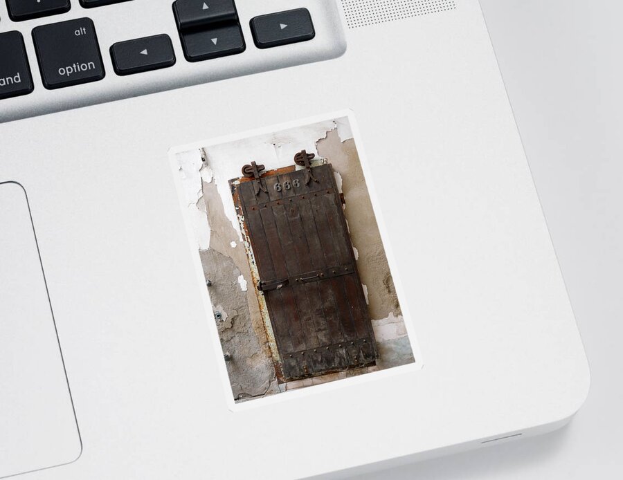 Urbex Sticker featuring the photograph Eastern State Penitentiary - Devil's Door by Richard Reeve